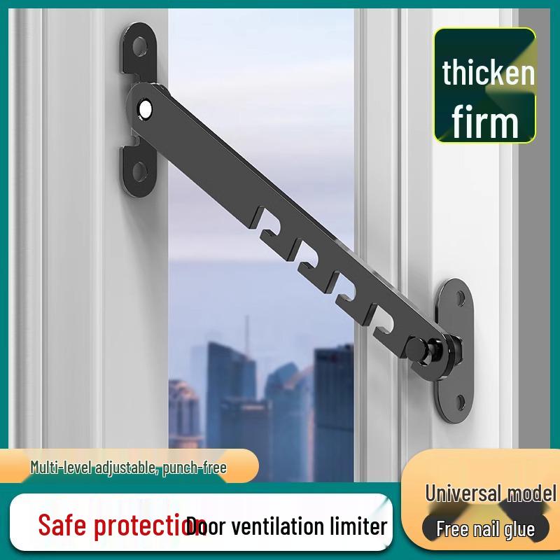 Child Safety Lock for Doors & Windows - Windproof Steel & Aluminum Alloy Support and Latch