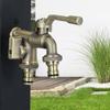 Vintage Brass Water Tap With Dual Handles For Laundry Room Home Use