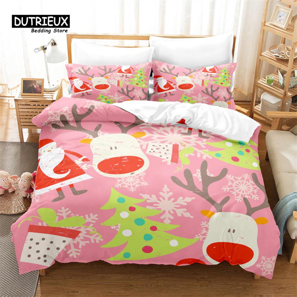 Jul Sängklädesset Jul Tomte Påslakanset 3D Jul Jul Sängkläder Queen Size Modedesign