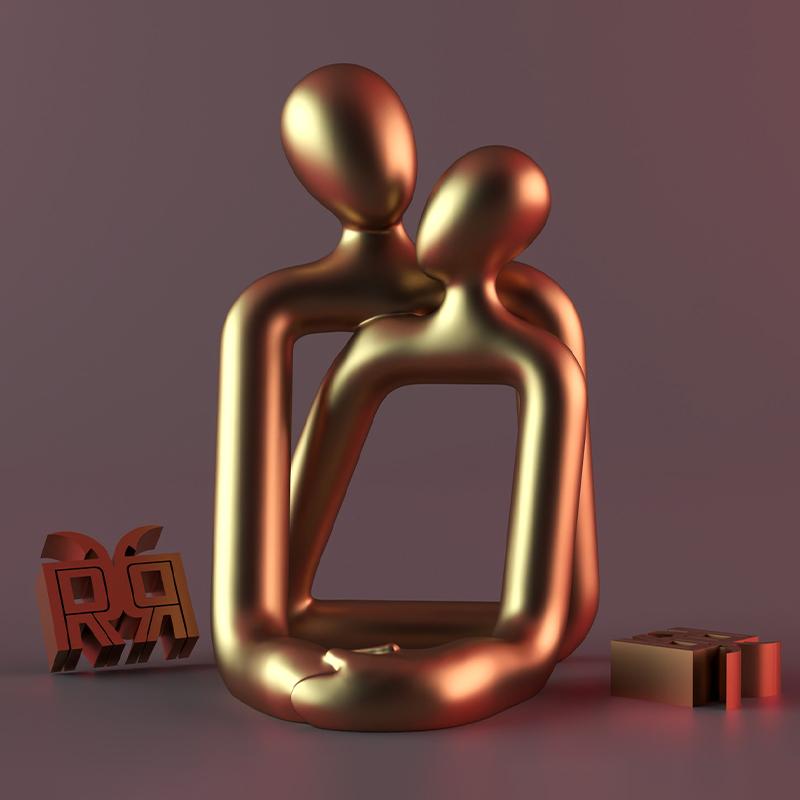 Abstract Figure Statue Love Statue Home Decor Embrace Sculpture Modern Abstract Character Couple Living Room Desktop Creative