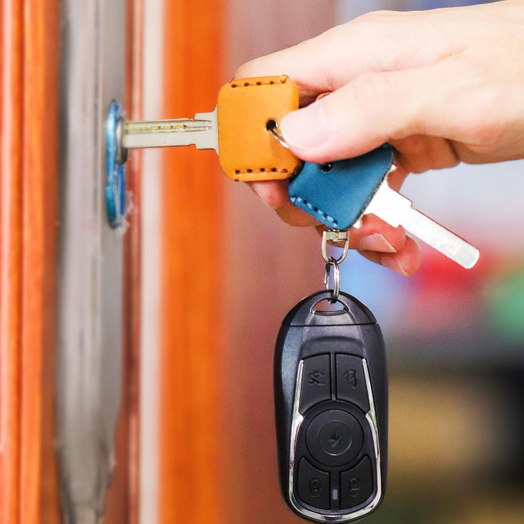 FuoooooGui Cowhide Leather Key Key Genuine Leather Key Key Key Antique Leather Key Set of Leather Key Key Key White Covers, Caps, Holder, Case, Ring,