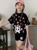 Girls Summer New Casual Floral Print Short Sleeve Top Color Shorts Sweet Style 2‑Piece Children Daily Outdoor Fashion Set