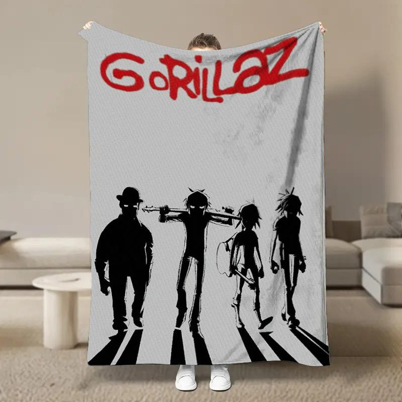Wirtualny Zespół Rockowy Anime G-Gorillaz Miękkie Kocyki, Koc Grzewczy Komfortowy Koc na Piknik Łóżka Kanapę Domowy Sypialnia