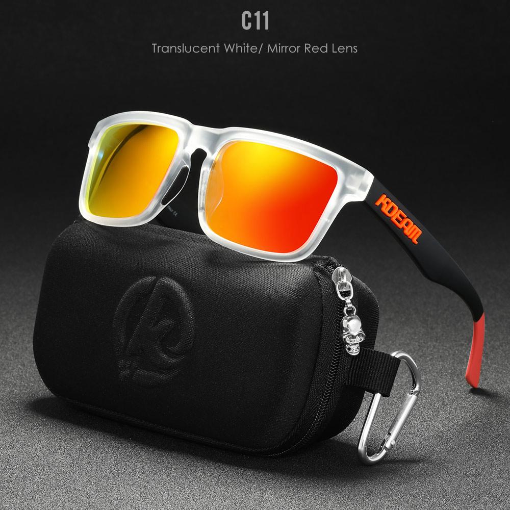 New KDEAM Brand High Quality Men Square Sunglasses Colors Sports Polarized Sun Glasses Reflective Coating Mirrored Lens