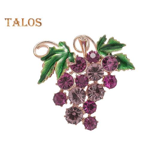 

Потрясающая брошь-булавка, блестящие стразы, инкрустированные виноградной лозой, воротник, пальто, значок, платья, вечерние наряды фиолетовый