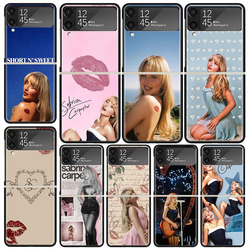 CR66 S-Sabrina C-Carpenter Cases For Samsung Galaxy Z Flip 4 5 6 7 3 Z Flip7 Flip6 Flip4 Flip5 Flip3 5G Hard Shockproof Fundas C