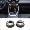 2pcs Black Car AC Climate Control Knob Ring Trim Cover for Toyota RAV4 -