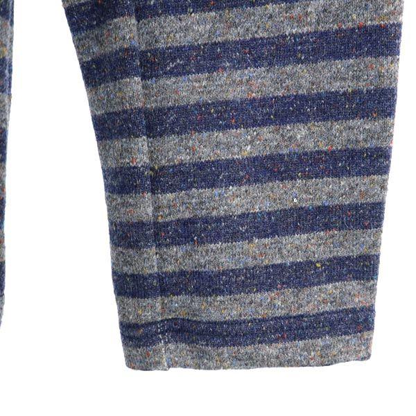 Jackman Made In Japan Wool Blend Border Pattern Jacket M Navy X Gray Men's Used