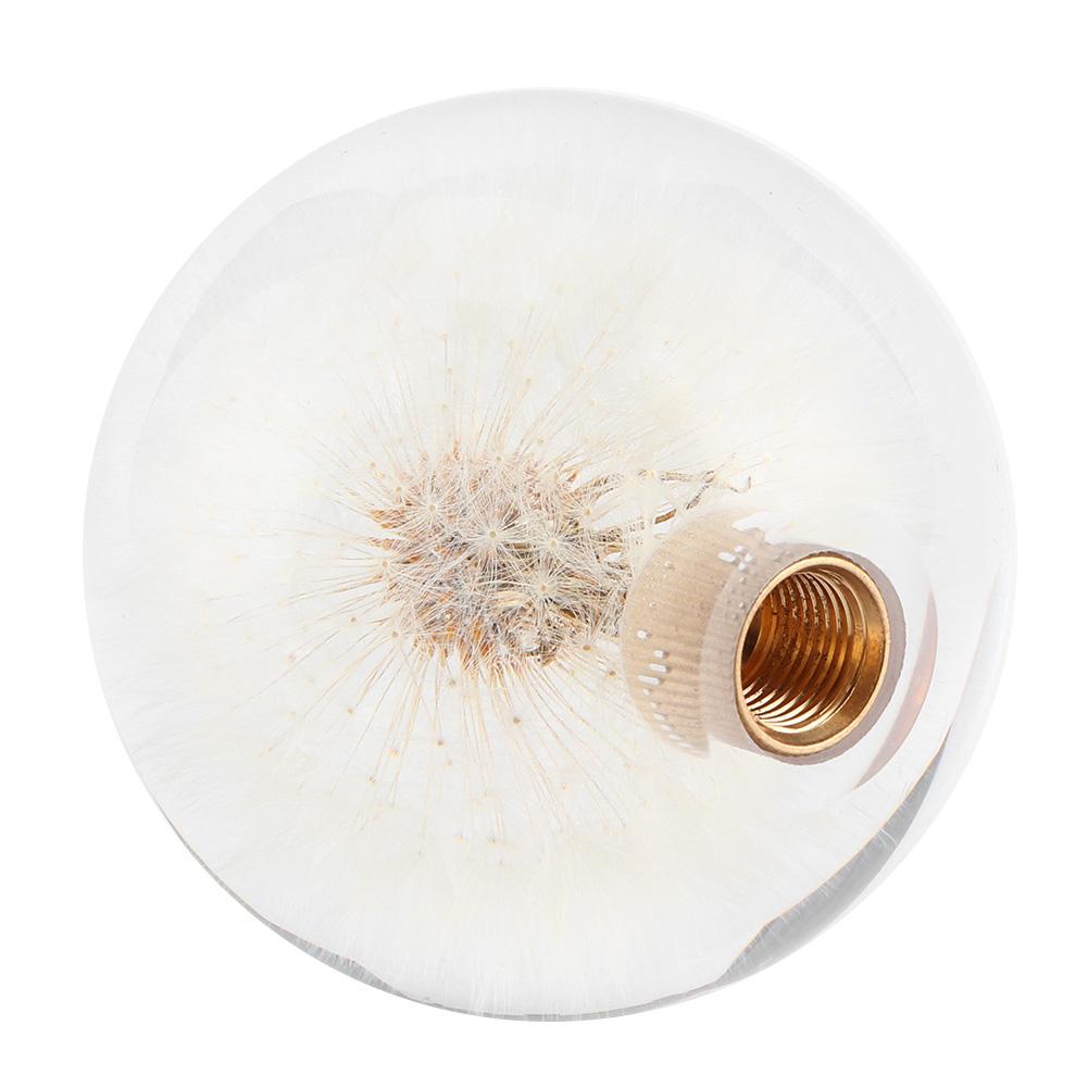 2.8in Shift Knob Crystal Real Dandelions Flowers Universal Accessory with 3 Thread Adapter