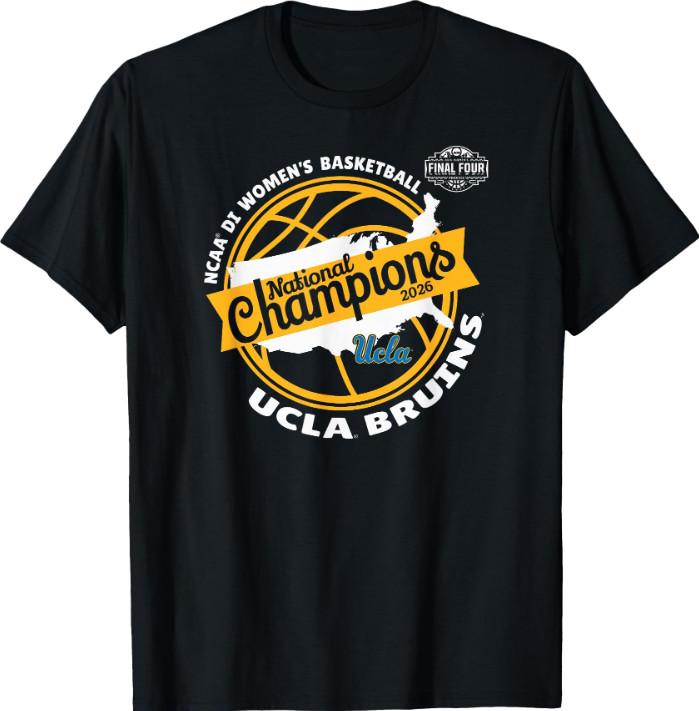 UCLA Bruins Women s Basketball 2026 National Champs Black T-Shirt S разноцветный