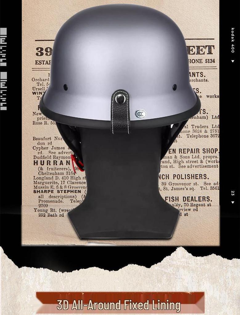 German-Style Motorcycle & Electric Scooter Safety Helmet for Men & Women - Skull Cap Design