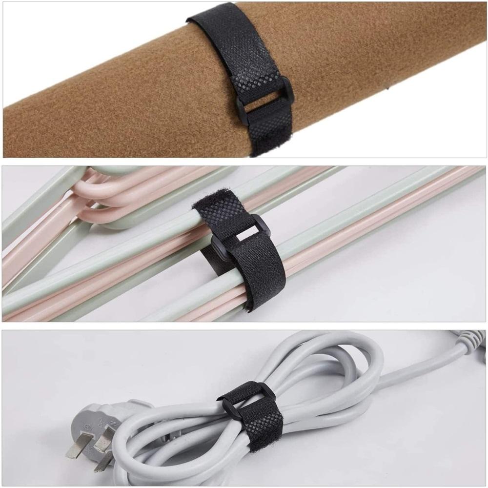 Pack Of 25 Reusable Nylon Cable Ties 15/20/30 Cm Lengths Black Universal Cable Ties For Cable Management, Cable Organiser