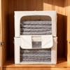 Tianshan Cotton Linen Clothes Storage Box with Steel Frame & Washable PP Board