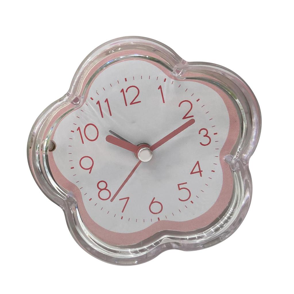 Cute Alarm Clock Flower Shape Quiet Low Noise Transparent Small Alarm Clock for Living Room Bedroom
