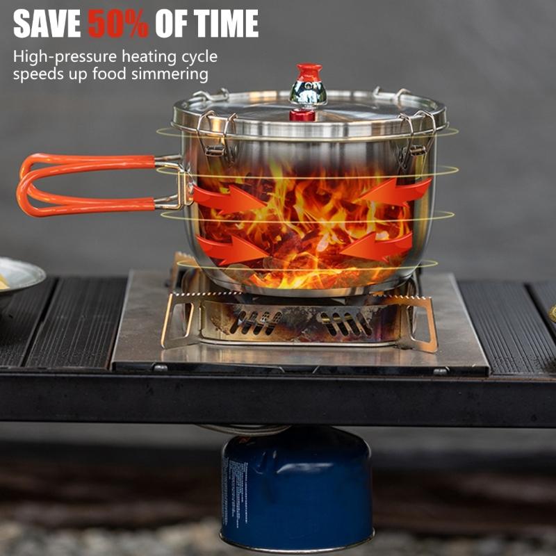 Outdoor Stove Top Pressure Cooker Meats Pots Stainless Steels Stove Pressure Cooker Meats Pots Camping Cookware Enduring