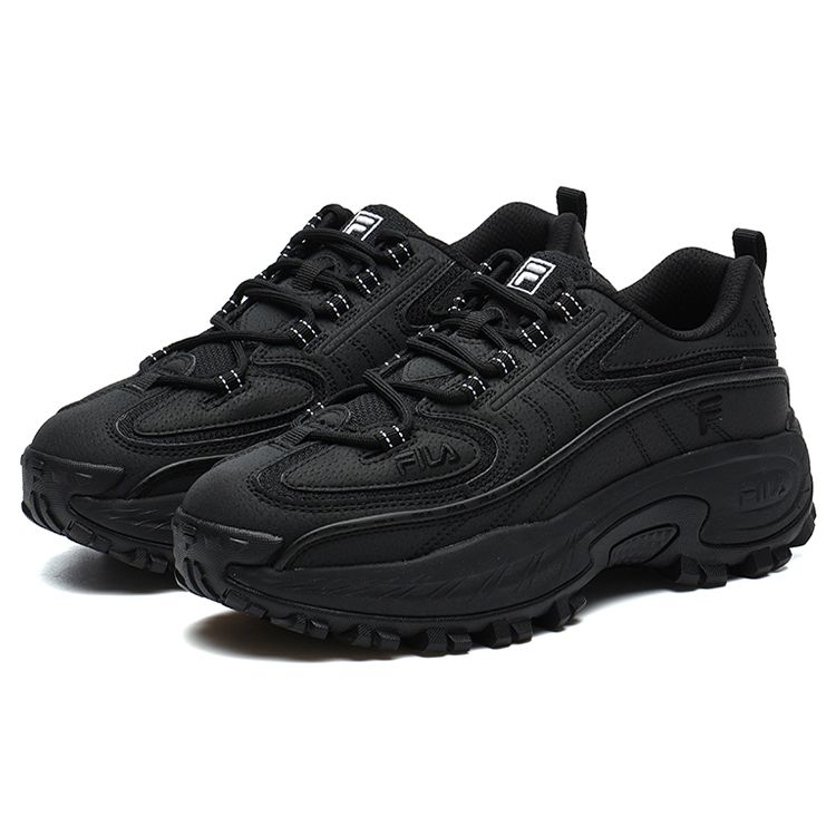 FILA Fashion Sneakers Synthetic Leather Comfortable Sports Shock Absorbing Durable Low Top Casual Shoes Women sneakers Black F12W144136FBK
