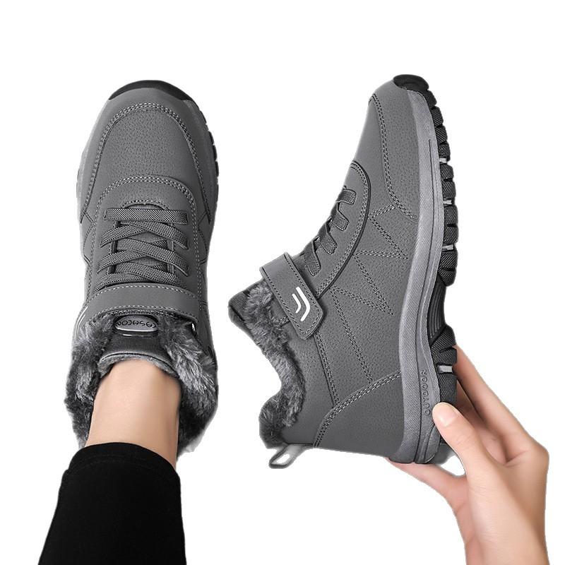 Winter Leather Velvet Warm Cotton Shoes Casual Outdoor Snow Boots Cotton Shoes