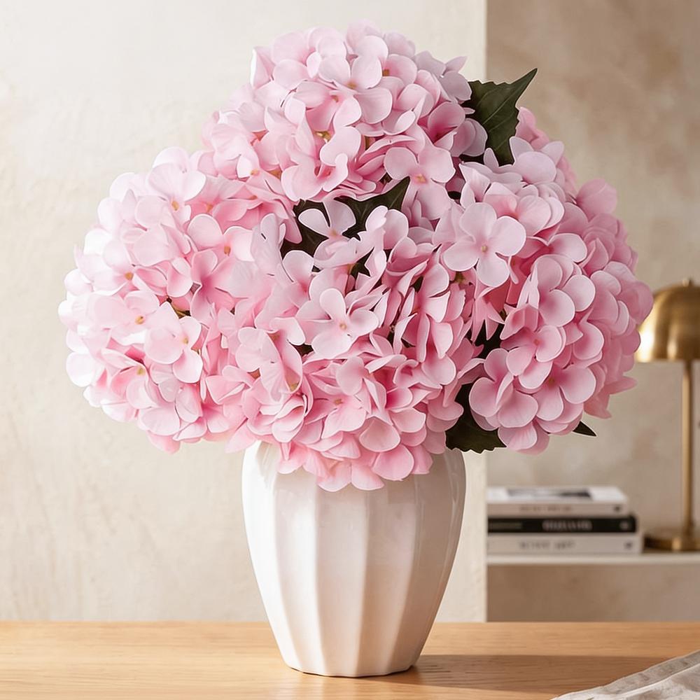 1/3 Stück Künstliche Blumen Real Touch Seidenhortensie Brautstrauß Hochzeitsdekoration Wohnaccessoire für Vasenpflanzen-Arrangement