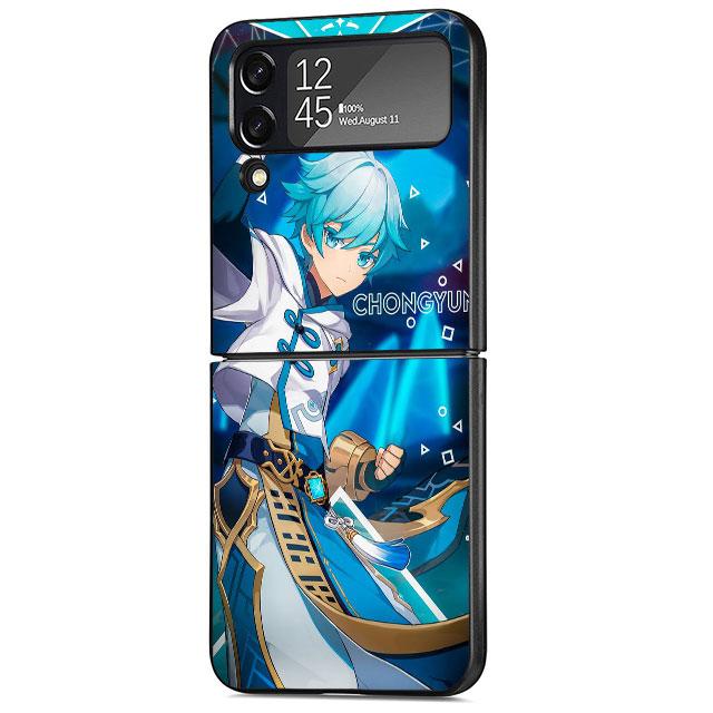 Genshin Impact Game Case für Samsung Galaxy Z Flip 4 Z Flip 3 5G ZFlip3 ZFlip Flip3 ZFlip4 zflip Schutztasche Schwarze Abdeckung