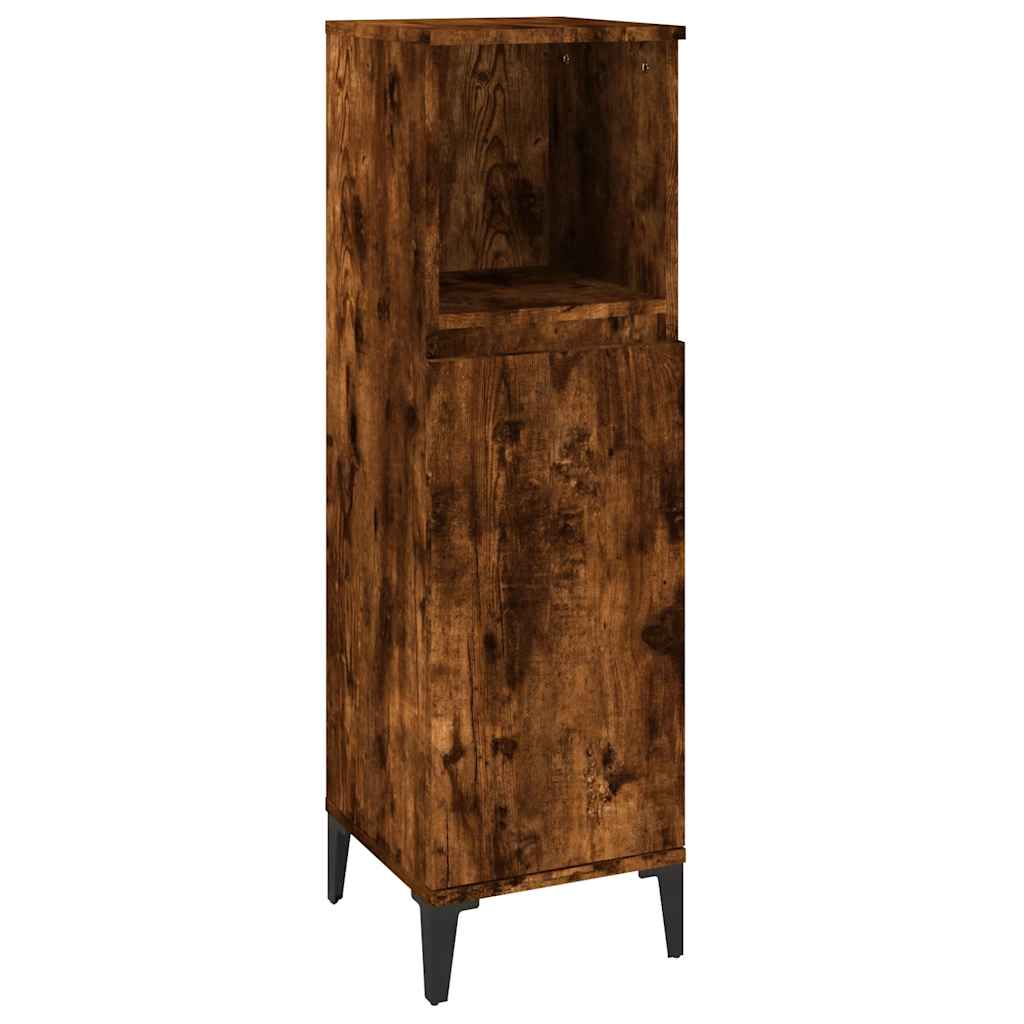 Vidaxl 3-Piece Bathroom Furniture Set, Smoked Oak