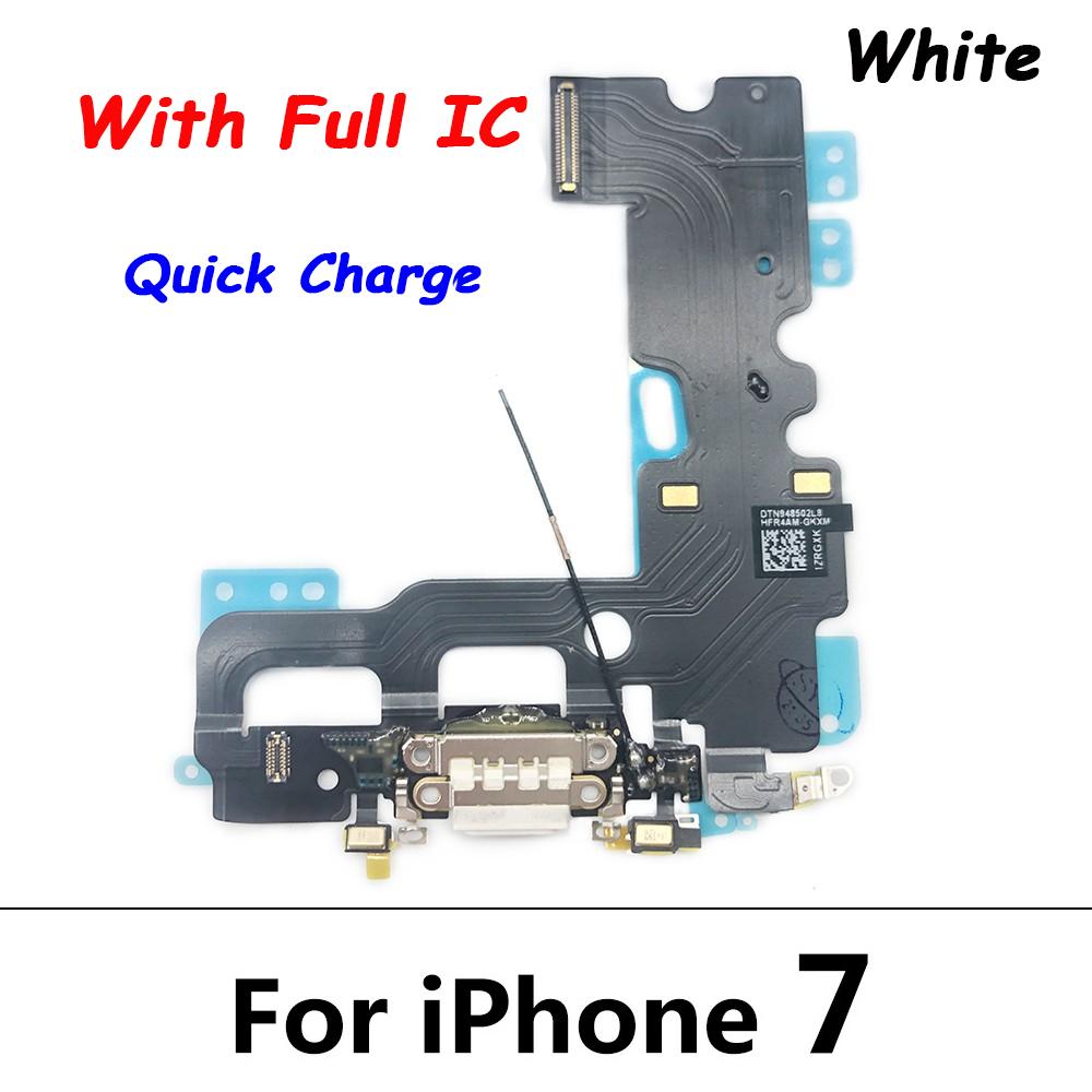 USB Dock Connector Charging Port Flex Cable For iPhone 7 8 Plus Xs Max X Charger Board With Microphone Module Replacement Parts