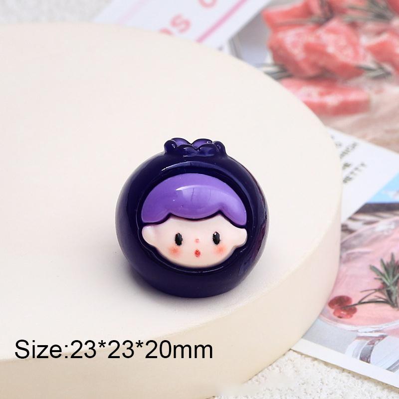 Lysende fruktdukke Minifigur Tilfeldig 1 stk Desktop Søt tegneserie Dekorativt ornament Resintilbehør