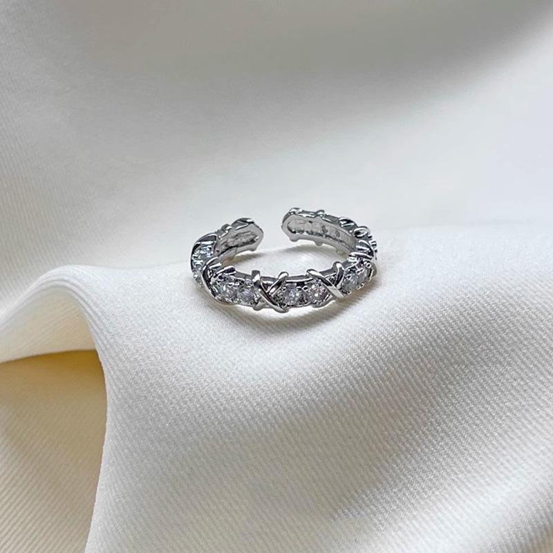 Высококачественное двухслойное открытое кольцо с цирконами: Изысканный, Модный Дизайн для Женщин