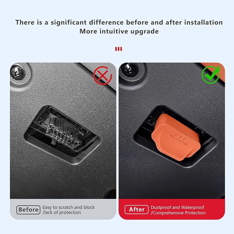 Housse de protection d'interface de diagnostic OBD de voiture pour modification SN Housse anti-poussière OBD en silicone Accessoires de garniture intérieure