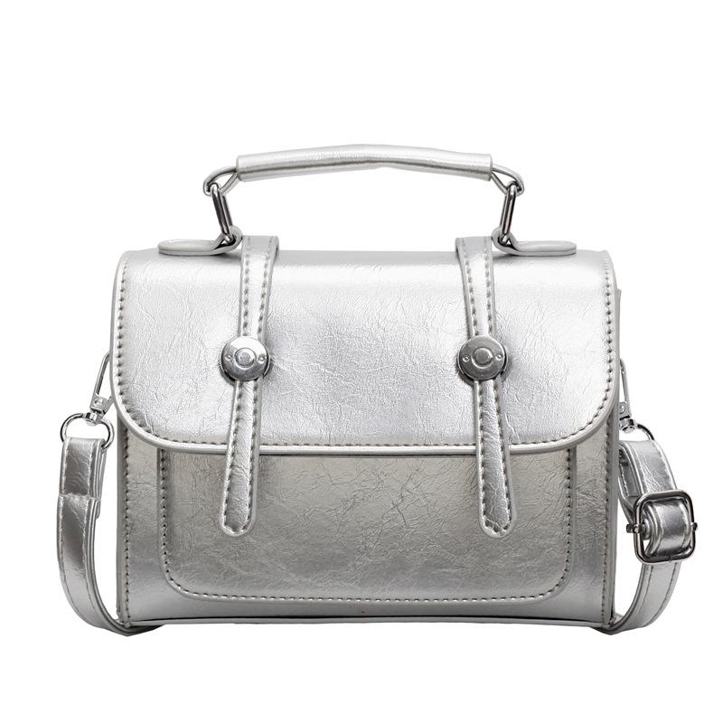 

Новая ретро нишевая сумка-мессенджер для通勤, женская модная универсальная сумка через плечо, однотонная простая трендовая сумка-мессенджер серебряный