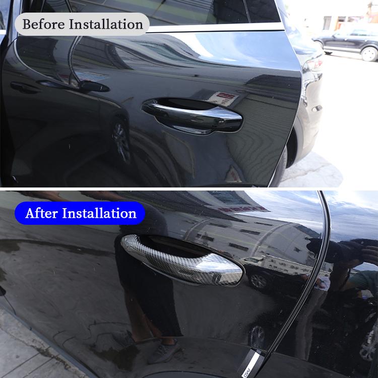 Outer Door Handle Panel Decorative Cover External Protection for Porsche Macan 2014-2024 Carbon Fiber Car Exterior Accessories