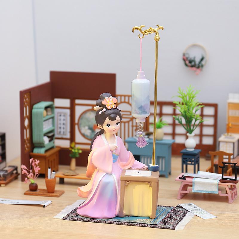 Hand-Painted Chinese Style Flower Princess Figurine - Classical Cultural Creative Gift