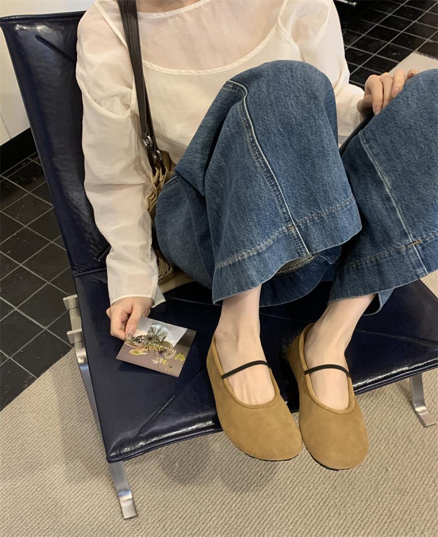 

Niche the ro * pure original ballet Mary Jane women s shoes leather flat grandma shoes one pedal fashion single shoes 39