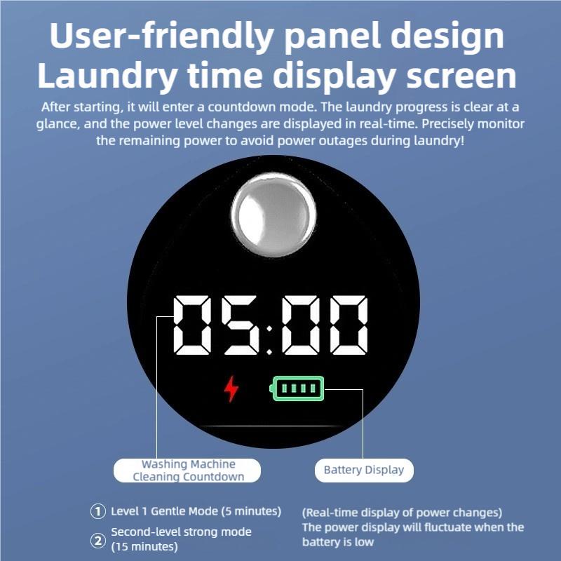 Cordless 1.5L Mini Washer 3600mAh Dual Speed Adjustable for Traveling Socks Underwear Portable Clothes Washing Cups