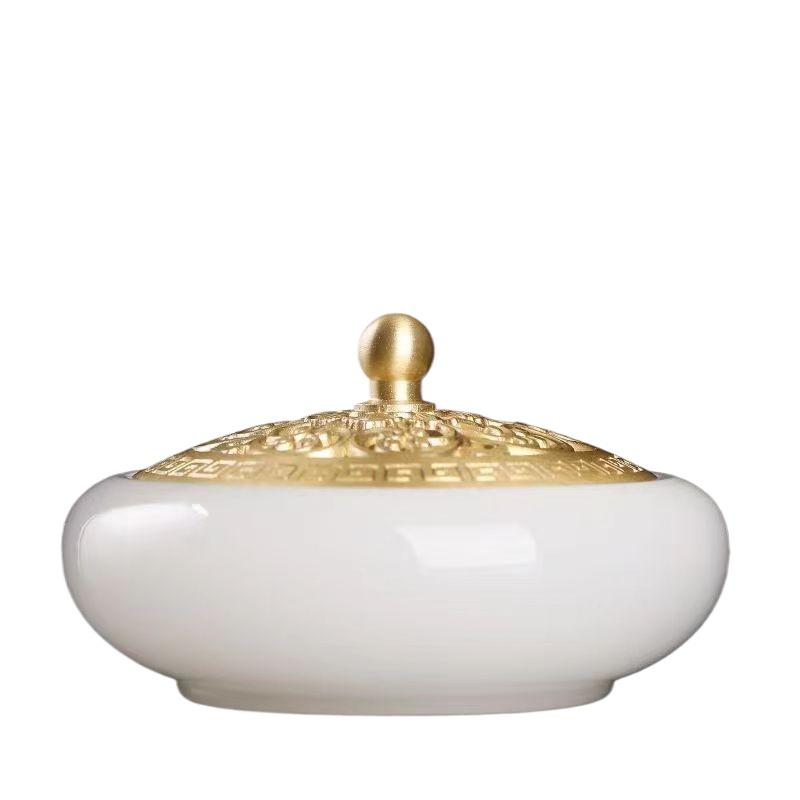 

Luxury Golden Lotus Incense Burner Jade Glass Aromatherapy Diffuser for Home Meditation Yoga Zen Deco