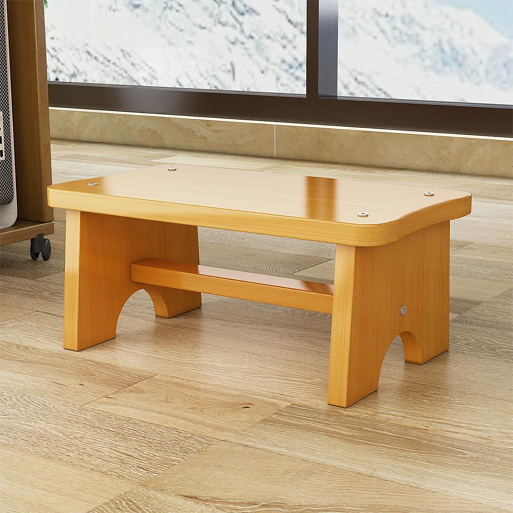 Bamboo Wood Made Foot Stool - Safe Exquisite Craft Footstool Home Low Stool Ottoman Bench Odorless