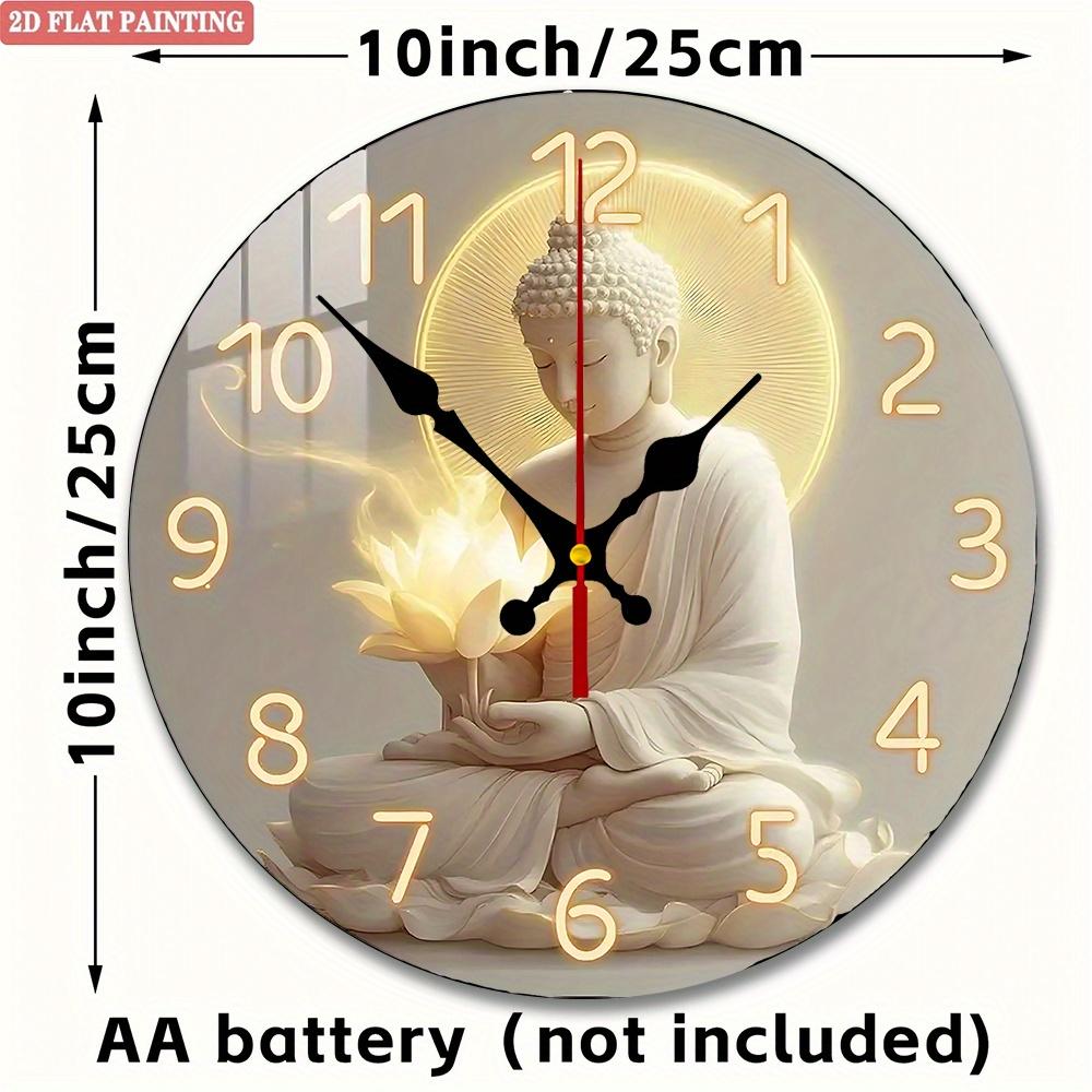 Buddha Wall Clock. Lotus Flower Design for Meditation Room or Living Room. A Wonderful Gift.