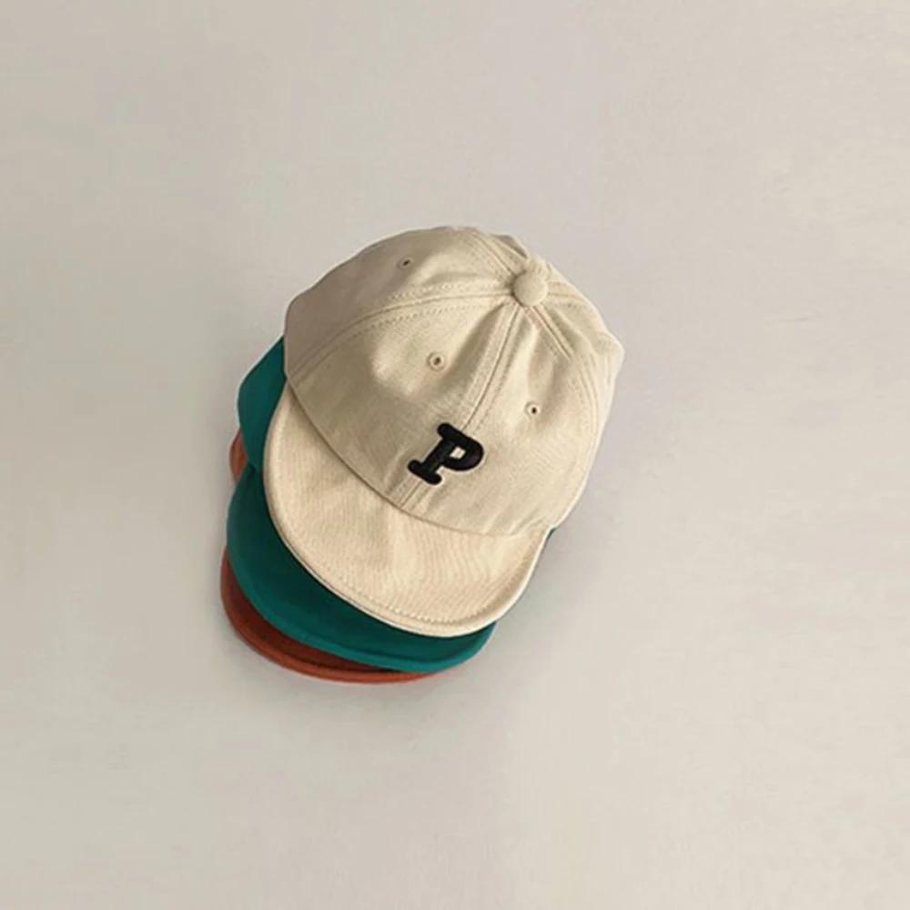 Baby Hat Spring and Fall Soft Brim Korean P Letters Embroidered Foreign Atmosphere Duck Tongue Hat Infant Baby Ins Baseball Cap