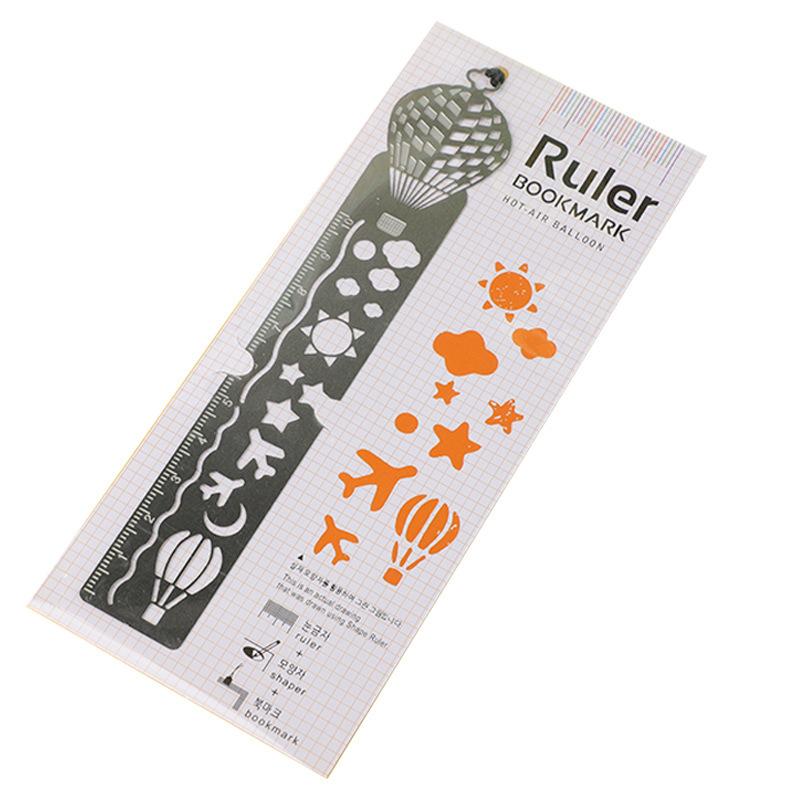 Office School Supplies Ruler Student Stationery Multifunctional Metal Bookmark Korean Learning Tool Stainless Steel Measuring
