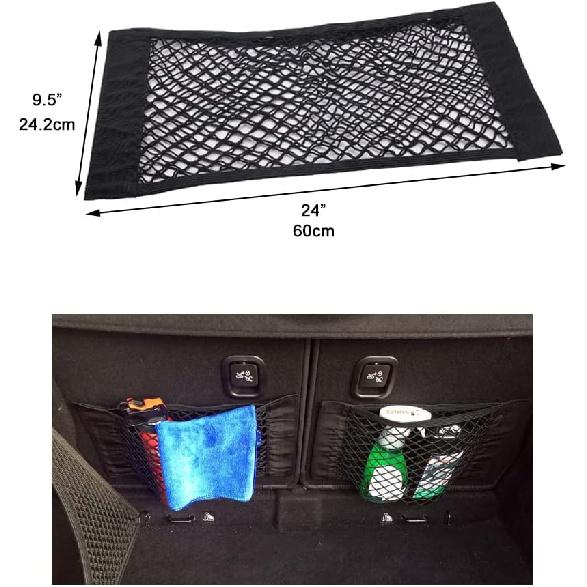 Universal Mesh Cargo Net Storage Net Wall Sticker Organizer Pouch Bag Storage Mesh Net For Car Trunk Storage Add On Organizers For Car Truck (24" X