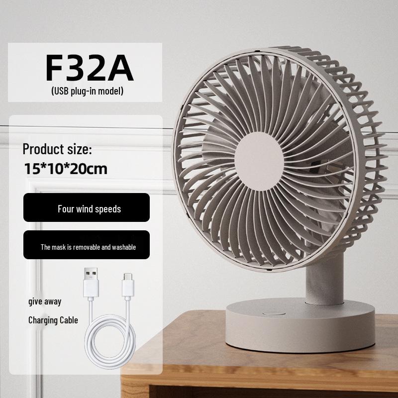Cassidov 6-inch Rechargeable USB Oscillating Desktop Fan with Long Battery Life