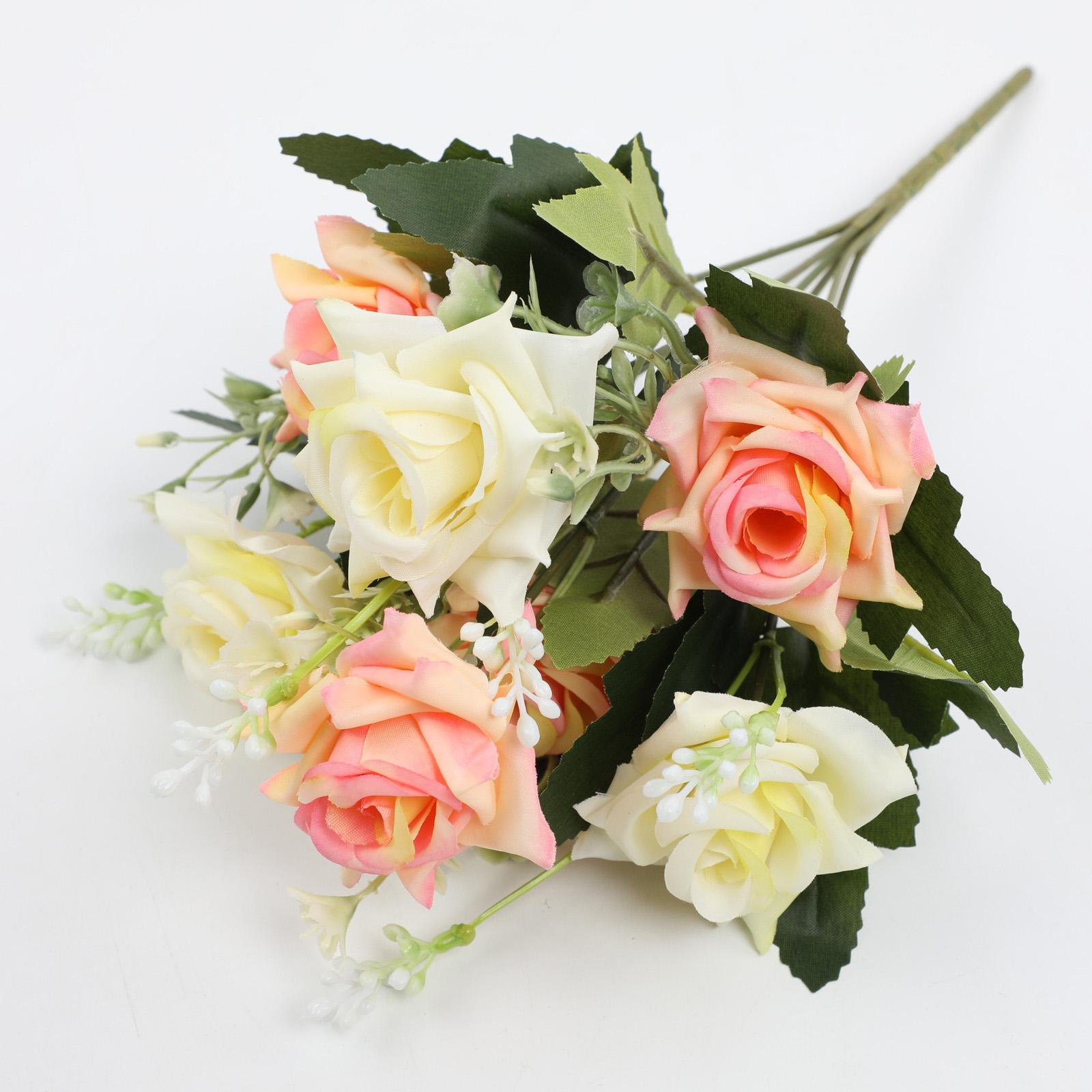 

Fake Roses, Artificial Flowers Realistic Silk Faux Rose With Stems For Wedding Decoration Anniversary Bridal Bouquet Floral Arrangement One Size