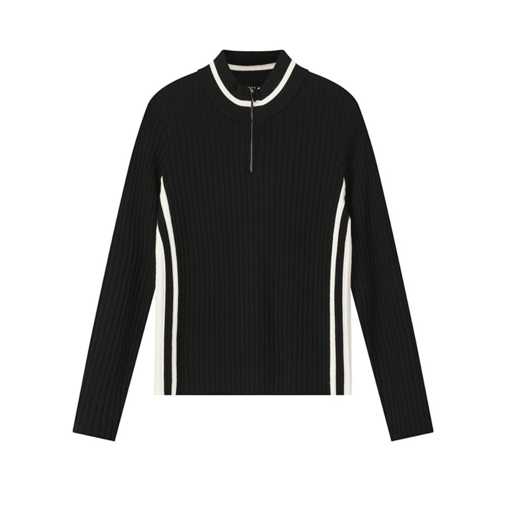 Fila Fashionable Minimalist Design Casual Warm Fitted Knit Sweater Women Sweater Black F11W542401FBK