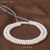 1String, White Natural Freshwater Pearls, Handmade Rondelle Pearl Beads for Jewelry Making DIY Necklaces, Bracelets Crafts (Beads 5-6mm, Length 36cm)