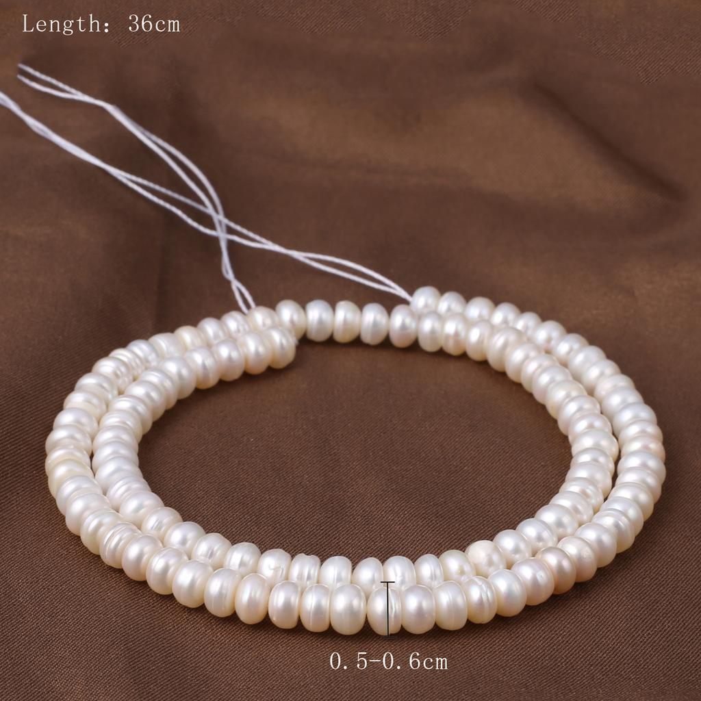 1String, White Natural Freshwater Pearls, Handmade Rondelle Pearl Beads for Jewelry Making DIY Necklaces, Bracelets Crafts (Beads 5-6mm, Length 36cm)