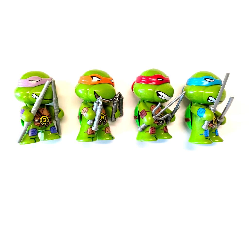 4Pcs/Set Kawaii Teenage Mutant Ninja Turtles Michelangelo Donatello Action Figure Car Ornaments Decor Tmnt Model Kids Hobby Toys