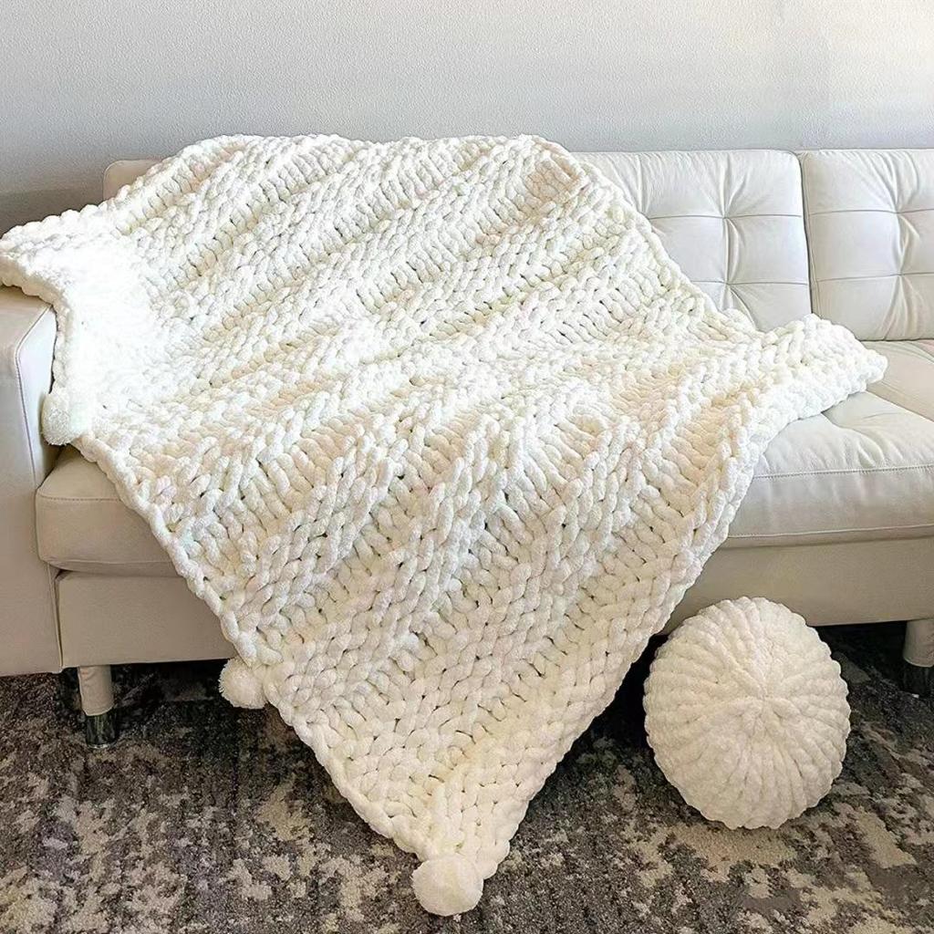 Ručně tkaná duhová deka z vlny s kočičím ocasem: Útulný, Nepouští vlákna, Odolný proti vyblednutí