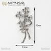 Akoya Pearl Brooch Ribbon Flower Genuine Akoya Pearl [Seashore Uwajima Akoya Pearl] 5.0-6.5mm Women's Made in Japan