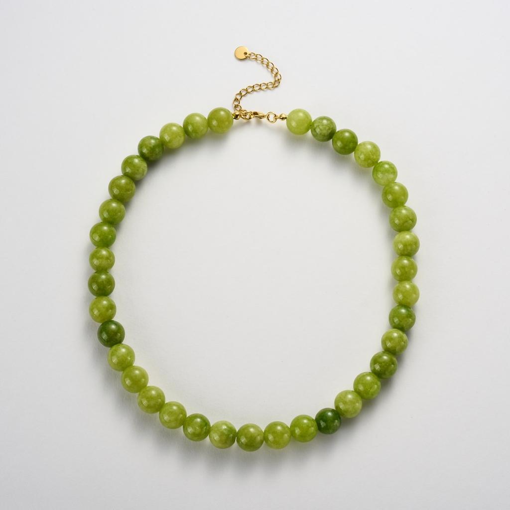 Avocado Gemstone Beaded Clavicle Chain Premium Neck Chain Summer Fresh Mori Dopamine Fashion Necklace