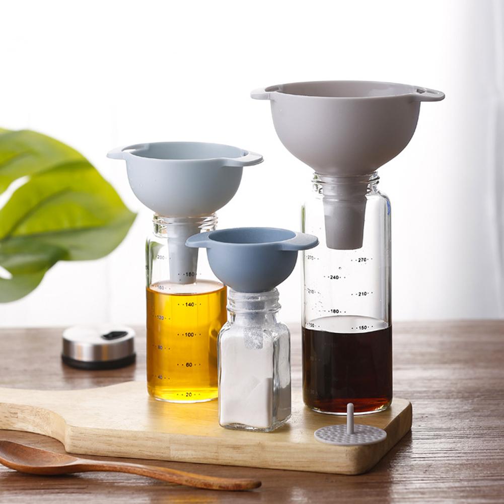 4 In 1 Funnels BPA-Free Food Grade Oil Funnel with Removable Strainer Mini Funnels Plastic Funnels for Oils Fluid Spice Powder