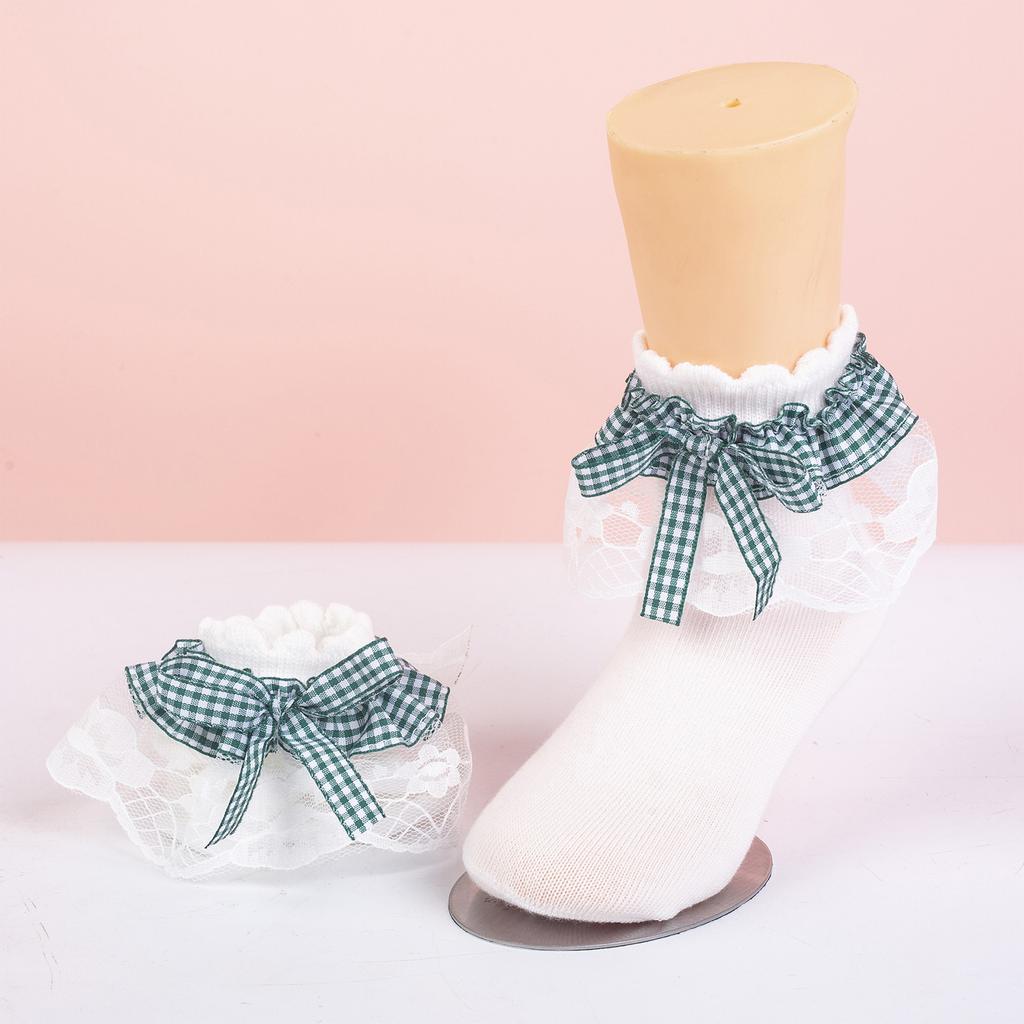 Cute Girls Cotton Slouch Socks for Toddlers with Multi-Layer Lace Trim and - Princess